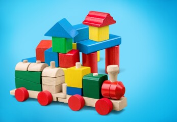 Obraz premium Wooden play kid's toy constructor