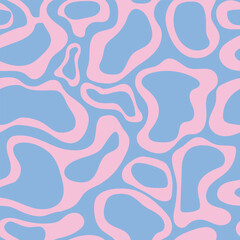 Seamless pattern abstract spots, wavy lines, chaotic smooth hand drawing