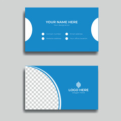 blue color business card