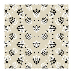 greeting card, invitation card with abstract pattern in black and white on beige background, card in square design, wall art, ideal for birthday, anniversary and events, creative card decoration