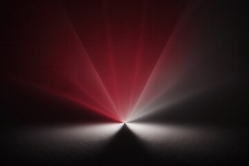 Abstract Background With Red Fog in Minimalistic Dark Space With Rays of Light. Generative AI.