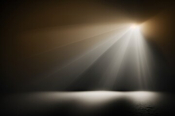 Obraz premium Abstract Background With Yellow Fog in Minimalistic Dark Space With Rays of Light. Generative AI.