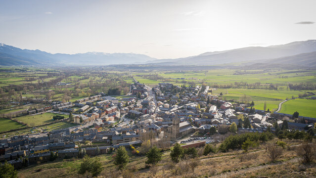 View of the small village of the Llivia in the heart of the Pyrenees, Spain