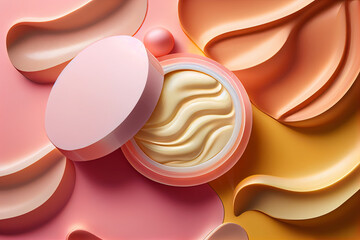 Decorative cosmetics textured mock up background