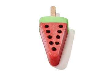 Watermelon popsicle ice cream isolated on white background.