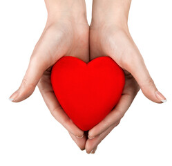 Closeup of a Woman Holding a Heart