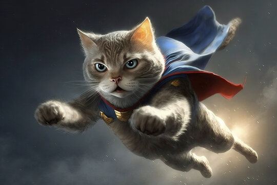 Cat superman concept