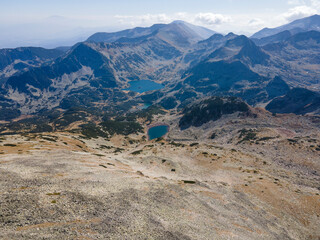 Aerial view Around Polezhan peak, Pirin Mountain, Bulgaria