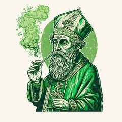 St. Patrick green smoking