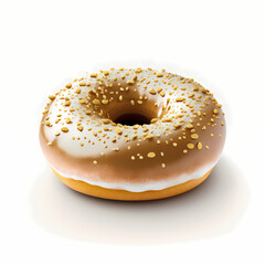 Donut Isolated White Background. Generative AI