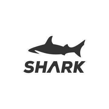 shark silhouette logo swimming icon design
