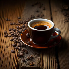 Fototapeta na wymiar Espresso coffee at Cafe. Generative AI