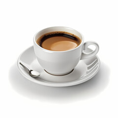 Obraz premium Esspreso Coffee Isolated White. Generative AI