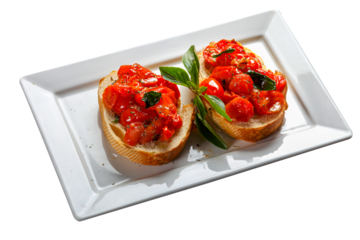 bruschetta with cherry tomatoes and basil