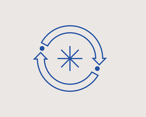 Geometric concept of compass vector illustration in a flat style for website, mobile app, banner, ui ux design, web design, business, marketing, landing page,   web development