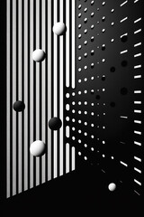 Monochrome Precision: Minimalist Black and White Lines and Dots