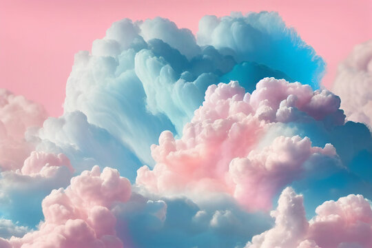 colorful pink fluffy cotton candy background. generative Ai Stock  Illustration