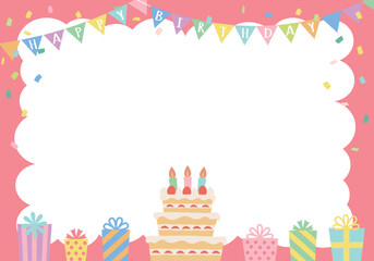 誕生日カード_レッド_happy birthday