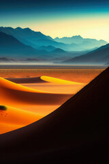 Fototapeta na wymiar A Cinematic View of the Beautiful Desert Dunes