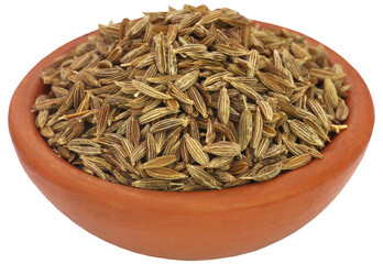 Cumin whole over white background
