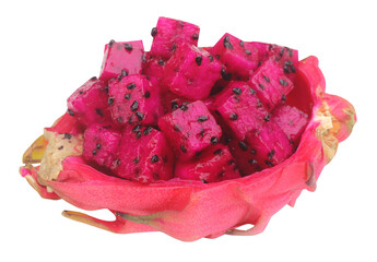 Close up of sliced dragon fruit