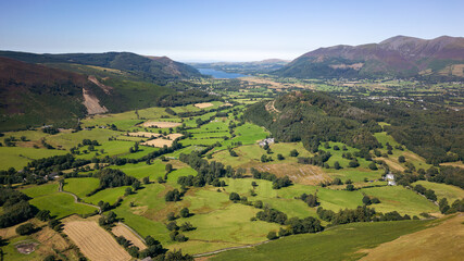 Aerial view from the top of Catbells in the Lake District