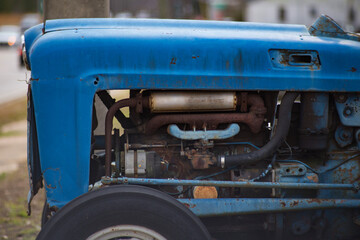 Side of a vintage tractor