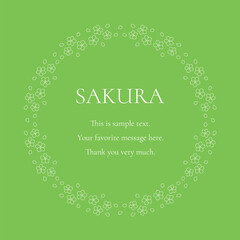 素材_フレーム_桜をモチーフにした春の飾り枠。シンプルで高級感のある囲みのデザイン。