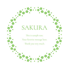 素材_フレーム_桜をモチーフにした春の飾り枠。シンプルで高級感のある囲みのデザイン。