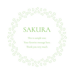 素材_フレーム_桜をモチーフにした春の飾り枠。シンプルで高級感のある囲みのデザイン。