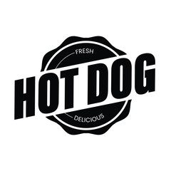 Hot Dog vintage stamp black sign
