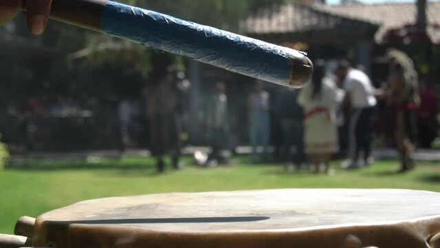 prehispanic drum in slow motion