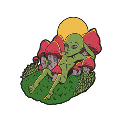 Alien Mushroom trippy psychedelic