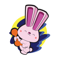 baby rabbit vector illustration for baby t-shirt design