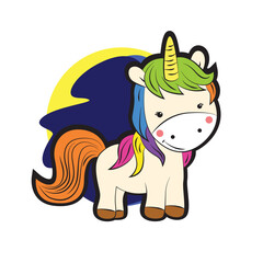 baby unicorn vector illustration for baby t-shirt design