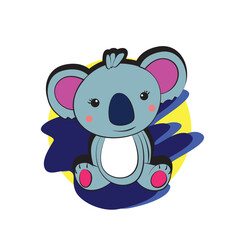baby koala vector illustration for baby t-shirt design