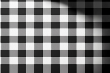 Black and white pattern squares gingham plaid checker checkered tartan. Wallpaper Aesthetic. Illustration. Generative AI