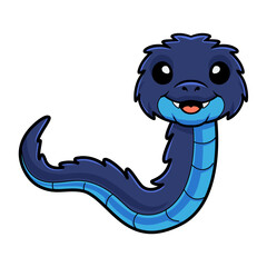 Cute blue spiny bush viper cartoon