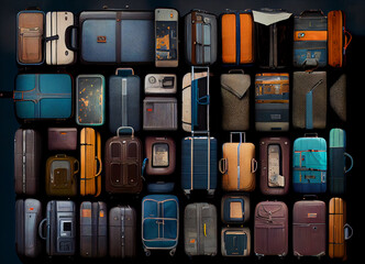 A group of suitcases that are stacked together, Generative Ai