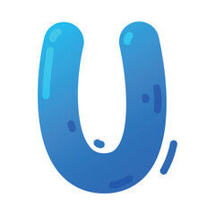 Funny Bright Balloon Letter U of Children Alphabet Vector Illustration