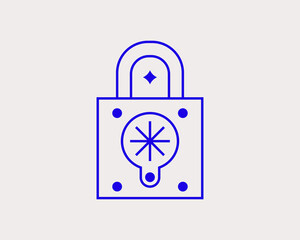 Geometric concept of lock vector illustration in a flat style for website, mobile app, banner, ui ux design, web design, business, marketing, landing page, web development
