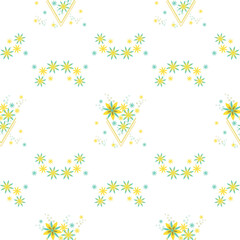 A beautiful bouquet of flower on the background and also surrounded by flowers and wreaths, it is a seamless pattern that looks gorgeous, cute and charming.