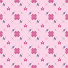 In this seamless pattern, it consists of colorful floral graphics on a harmonious background. Decorated with a cross, a circle is placed on top of the cross, looking cute and beautiful.