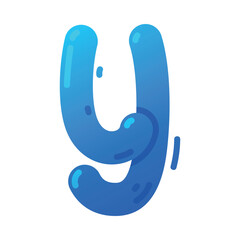 Funny Bright Balloon Letter Y of Children Alphabet Vector Illustration