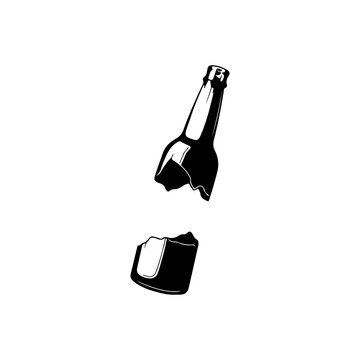 broken bottle concept vector illustration