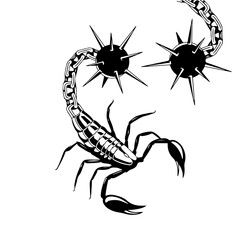 vector illustration of a scorpion with a mace