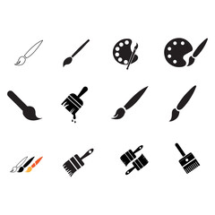 Paint brush icon set, vector illustration on white background..eps
