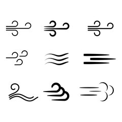 Set of isolated icons on a theme wind on white background..eps