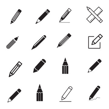 pencil icon set vector illustration on white background..eps