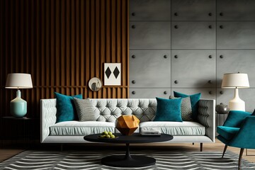 modern interior design, room in beautiful lighting, generative ai